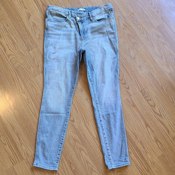 GOOD AMERICAN GOOD CURVE SKINNY CROSS OVER JEAN STRETCH DENIM ANKLE HIGH RISE 12 - Picture 2 of 7